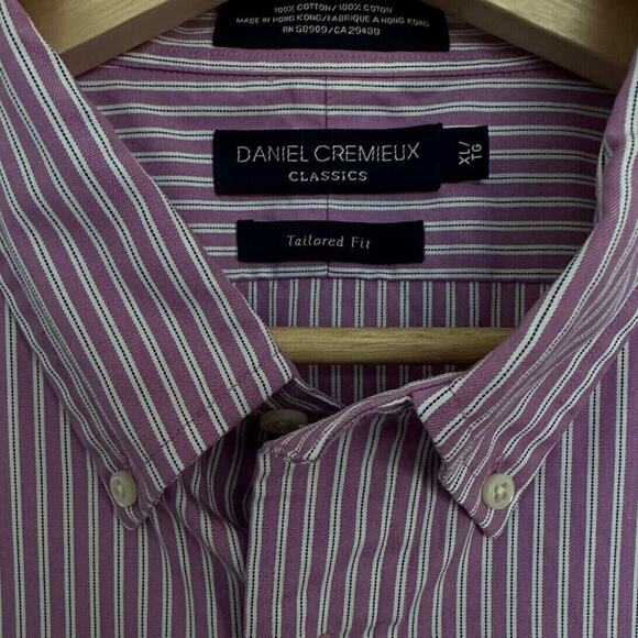 Daniel Cremieux Classics Tailored Fit Button Down Shirt Size XL Striped Career - Picture 7 of 9